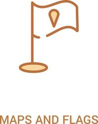 maps and flags concept 2 colored icon simple line vector image