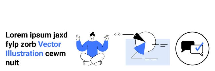 meditation pose with abstract graphs vector image