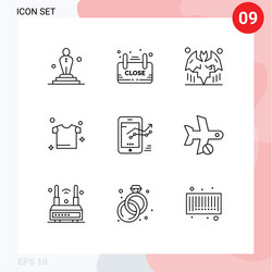 Set 9 modern ui icons symbols signs for graph vector