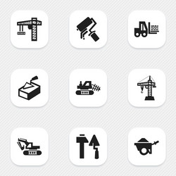 set of 9 editable structure icons includes vector image