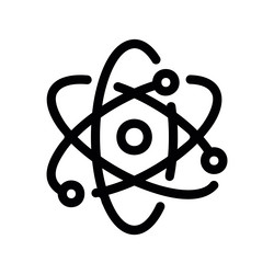 stylized atom symbol with nucleus and orbiting vector image