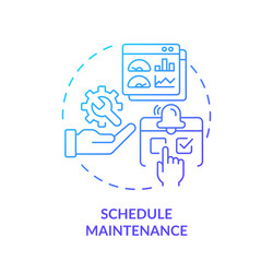 2d gradient thin linear icon schedule maintenance vector image