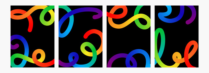 abstract line shape color gradient bg 3d graphic vector image