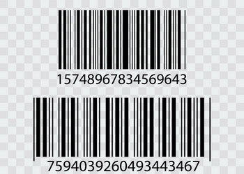 barcode isolated on transparent background vector