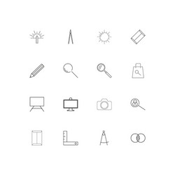 creative process and design simple linear icons vector image