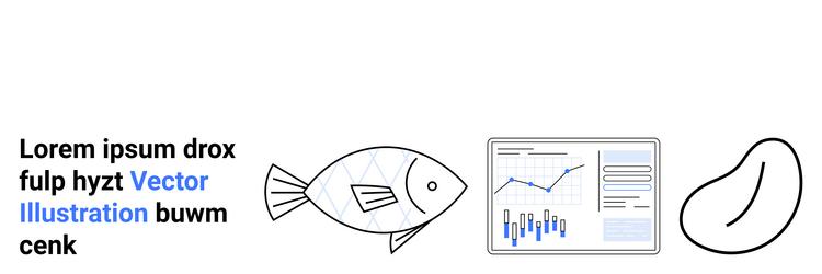 geometric fish statistical report and abstract vector image
