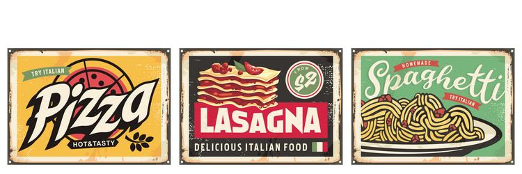 Retro Italian Food Signs Vector Image
