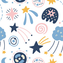 Childish Space Pattern vector image