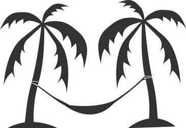 Hammock with Palm Trees Icon vector image