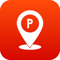 map pointer with car parking sign icon digital red vector image