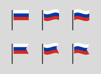 Russia federation flag symbols set russian vector