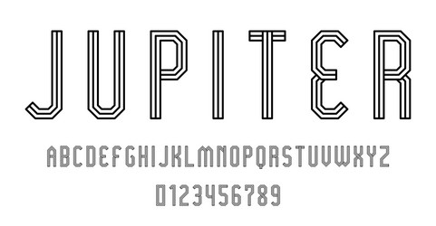 set of alphabets font letters and numbers vector image