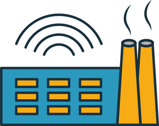 smart factory icon set four elements in different vector image