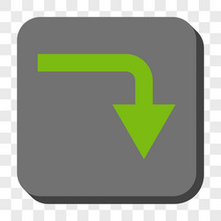 turn down rounded square button vector image
