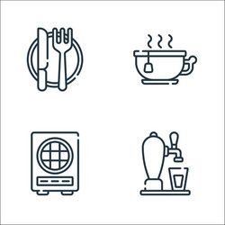 bar line icons linear set quality vector image