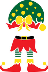 christmas elf green hat isolated vector