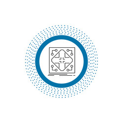 data infrastructure network matrix grid line icon vector image