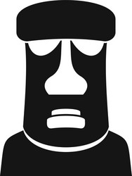 geology moai head icon simple style vector