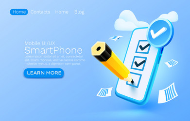 mobile confirmation document check list service vector image