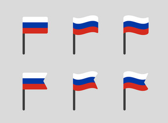 russia flag icons set russian federation national vector