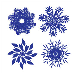 Set of snowflakes laser cut pattern for christmas vector