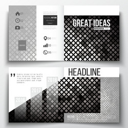set of square design brochure template abstract vector image