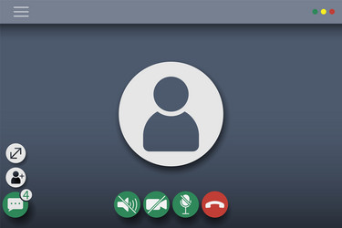video chat user interface calls window vector image