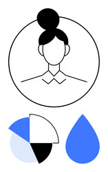 abstract female avatar with pie chart data vector image
