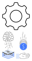 automation system with ai data analysis vector image