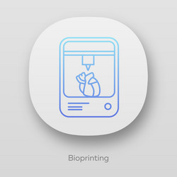 bioprinting app icon artificial heart 3d printing vector image