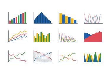 business data graph analytics elements bar pie vector