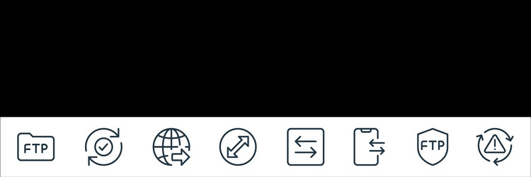 data transfer line icons linear set quality vector image