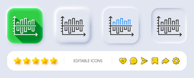 diagram chart line icon column graph sign vector image