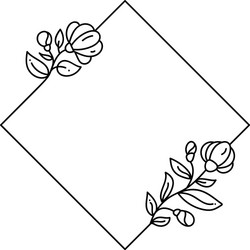 geometric monoline square frame vector image