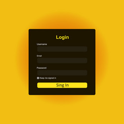 member login form interface for web page site vector image
