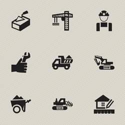 set of 9 editable building icons includes symbols vector image