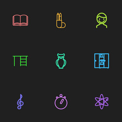set of 9 editable teach outline icons includes vector image