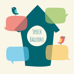 speech bubble with bird and nesting box vector image