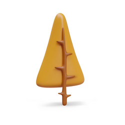 triangular tree with orange leaves side view vector image