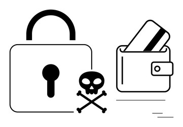 wallet with credit card and secure lock vector image