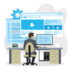 web developmentback-end and front-end developer vector image