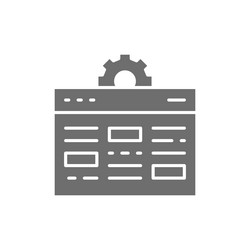 webpage with gear internet development website vector image