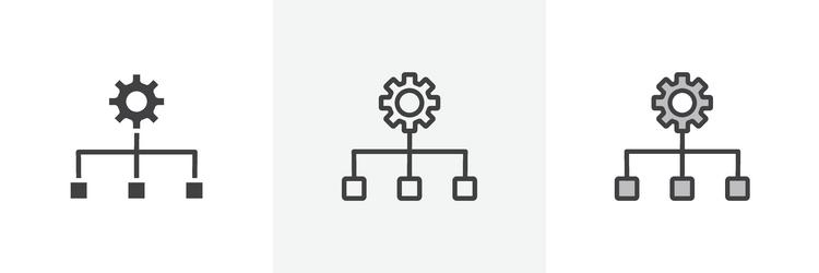 workflow icon set on white background vector image