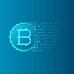 abstract bitcoin digital mining concept in flat vector image