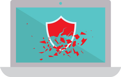 Broken Computer Security Icon vector image