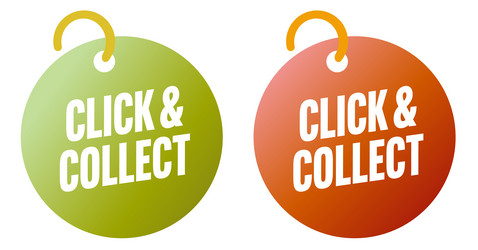 click and collect tag on ring set vector