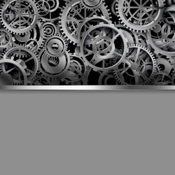 different shapes gears background with text space vector image