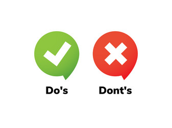 Dos and dont good bad icon check negative vector