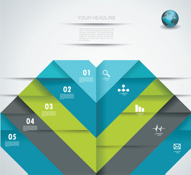 infographic design template with folded paper tags vector image