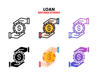 loan icon set with different styles vector image